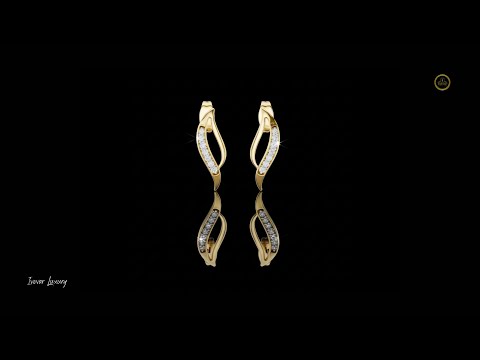 0.14 TCW Serenova Curve Lab Diamond Gold Stud Earrings with Fluid Open Arc Design For Gift