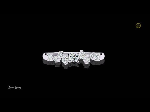 0.28 TCW Cluster Round Cut Lab Grown Diamond Band Elegant Stacking Anniversary Gift for Her
