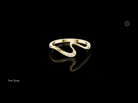 0.016 TCW Bespoke Minimalist Curved Stacking Round Band Modern Wave Lab Diamond Ring