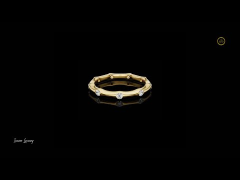 0.32 TCW Contemporary Gold Lab Grown Diamond Band Ring with Scattered Round Diamonds