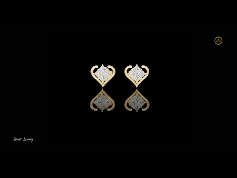 0.40 TCW Crown Collection Heart Shaped Lab Grown Princess Cut Diamond Stud Earrings Romantic Jewelry