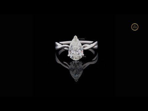 2.00 TCW Timeless Minimalist Design Pear Shaped Solitaire Moissanite Diamond Ring in Sleek White Gold