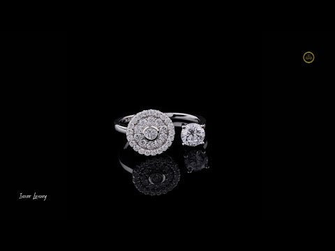 0.50 TCW Modern Open Halo & Solitaire Lab Grown Diamond Dual-Design Contemporary Ring