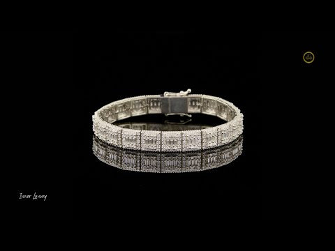Men's Iced Out Bracelet Baguette Moissanite Diamond Hip Hop Jewelry By Ivevar