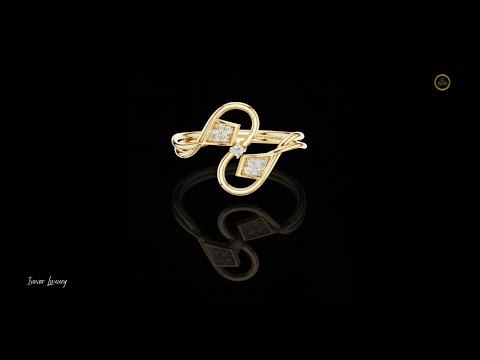 0.014 CT Elegant Twisted Loop Ring with Clustered Round Lab Grown Diamonds Modern Fine Jewelry Gift