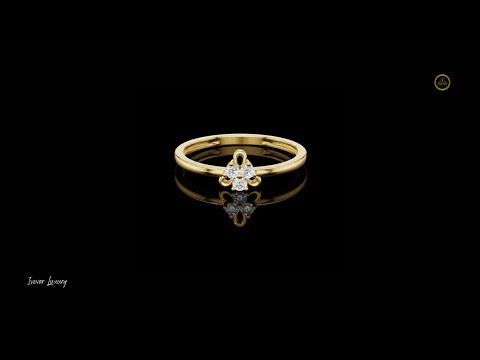 0.06 TCW Timeless Clover Ring with Brilliant Round Lab Grown Diamond Trio
