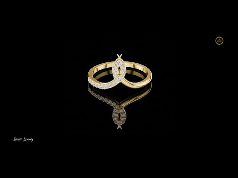 0.13 TCW Harmony Halo Lab Loop Ring in Polished Gold Pavé Band with Sparkling Round Stones