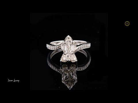 0.80 CT Sparkling Antique Shape Moissanite Silhouette Diamond Ring Vintage Fine Jewelry