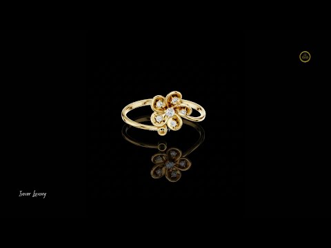 0.02 CT Luxury Moissanite Diamond Flower Elegant Gold Petal Ring for Women