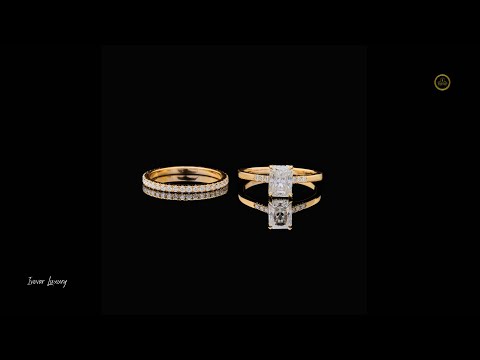 1.20 CT Luxurious Gold Bridal Set Featuring a Striking Radiant Cut Moissanite Center Stone with Bridal Set