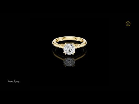 1.00 TCW Stylish Round Brilliant Lab Grown Diamond Solitaire Ring with Double Four Prong Setting