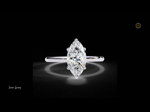 0.82 TCW Minimalist Marquise Cut Lab Grown Diamond Engagement Ring For Her