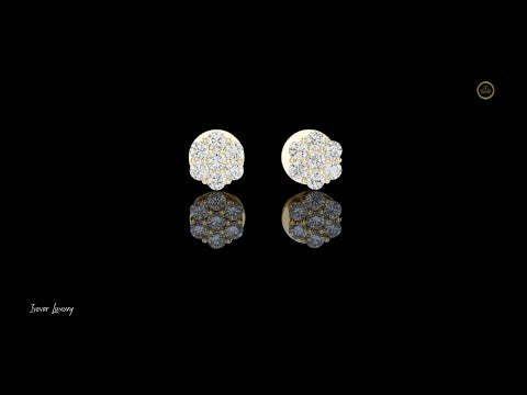 0.42 TCW Noble Floral Cluster Round Cut Moissanite Diamond Stud Earrings Elegant Jewelry