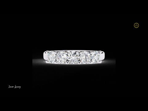 1.03 TCW  Five Stone Moissanite Diamond Band Classic Round Cut Anniversary Band for her