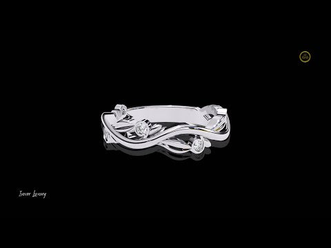 0.09 CT Unique Round Cut Vintage Style Engagement Moissanite Diamond Band for Women