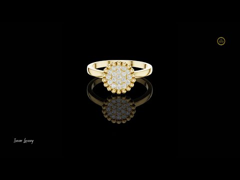 0.17 TCW Dainty Round Lab Grown Diamond Cluster with Beaded Halo Minimalist Promise Ring for Women