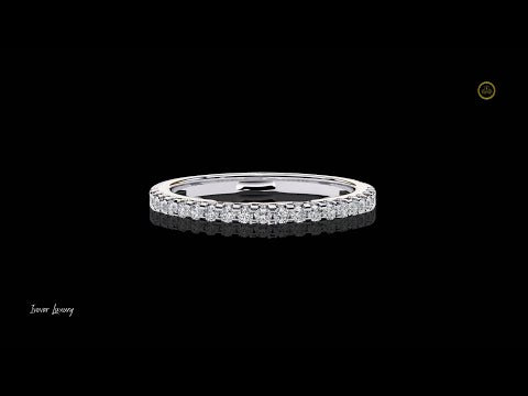 0.22 TCW Beautiful Lab Created Round Cut Diamond Ring Pave Diamond Wedding Ring for Her