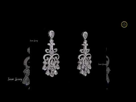 Handcrafted 14K Gold Diamond Chandelier Drops Natural Rose Cut Stones By Ivevar