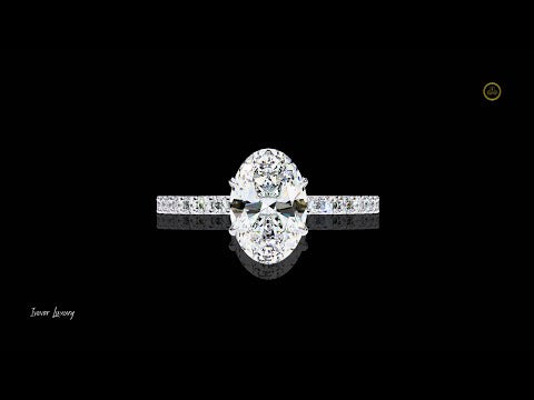 1.20 CT Elegant Oval Cut Pave Band Moissanite Diamond Bridal Ring with Sparkling Finish