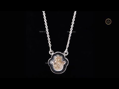 4.00 CTHandcrafted 14K Gold Necklace with Lab Grown Custom Diamond Hamsa Charm
