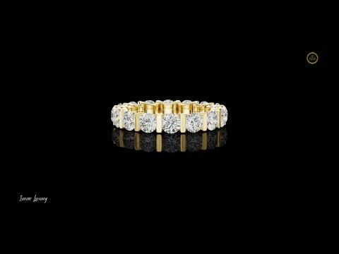 3.83 TCW Luxurious Eternity Ring Featuring Moissanite Round Brilliant Diamonds in Bold Prong Set