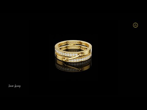 0.42 TCW Modern Interlocking Lab Grown Round Cut Statement Band