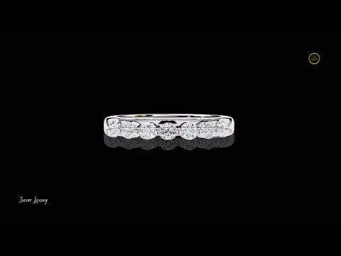 0.52 TCW Shiny Round Brilliant Moissanite Diamond Shared Prong Band A Delicate Yet Dazzling Expression of Timeless Sparkle