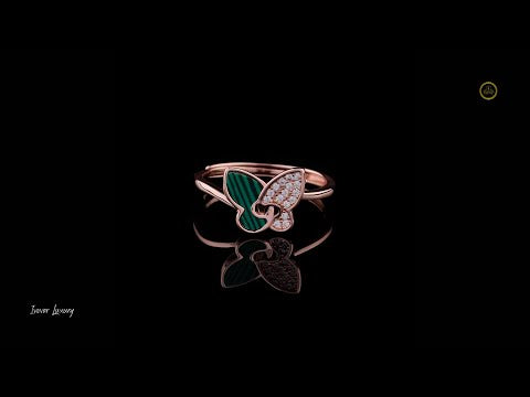 0.20 TCW Elegant Artistic Moissanite Diamond Butterfly Motif Ring in Rose Gold