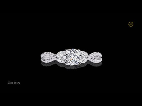 0.35 CT Dainty Slick Cocktail Minimalist Round Cut Moissanite Diamond Ring For Party