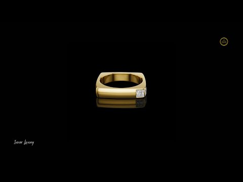 0.7 TCW Regal Edge Contemporary Square Band with Princess Cut Lab Grown Diamond