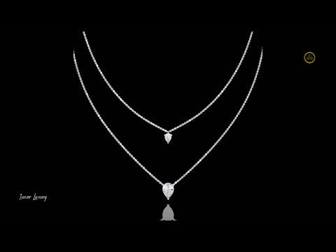 1.46 CT Luxury Elegant Dual Layer Necklace with Pear Shaped Moissanite Diamond Pendants