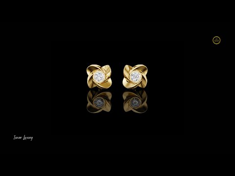 1.80 TCW Interwoven Floral Design Moissanite Diamond Stud Earrings in Round Brilliant for Occasion Wear