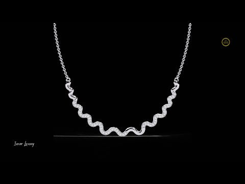 0.45 TCW Shiny Lab Grown Diamond Necklace Elegant Curved Design with Sparkling Stones Modern Jewelry