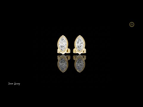 1.00 TCW Minimal Marquise Bezel Lab Diamond Stud Earrings with Elongated Navette Silhouette
