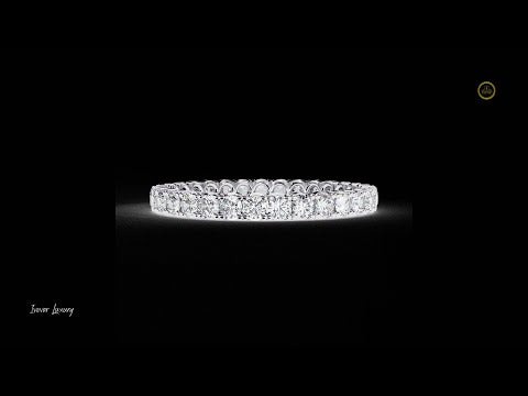 0.99 TCW Moissanite Full Eternity Diamond Classic Round Cut Wedding Band For Her