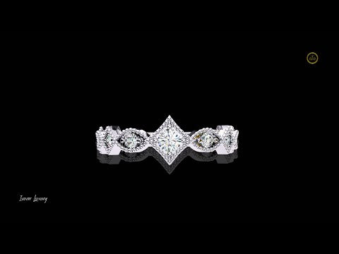 0.33 CT Stunning Moissanite Diamond Round Cut Ring Stackable Trend For Kind Hours