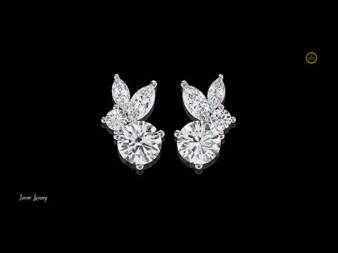 0.39 CT Minimalist Moissanite Marquise Cut Diamond Cluster Earring Simple Yet Stunning For Overnight Sleep