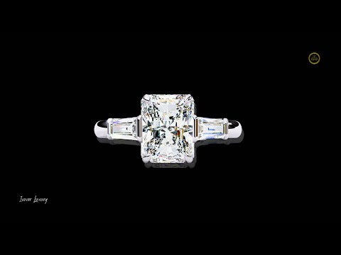 2.27 CT Dazzling Emerald Cut Three Stone Lab Grown Diamond Luxury Wedding Jewelry