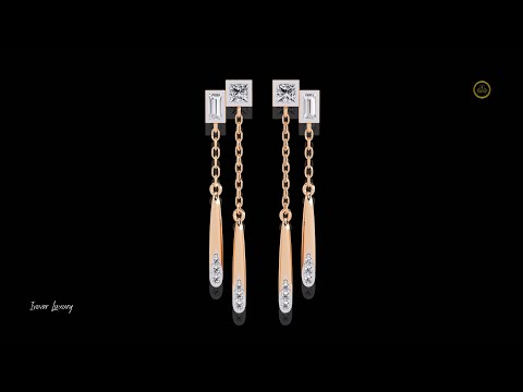 0.66 TCW Shiny Cascade Dual Tone Chain Linked Drop Moissanite Earrings with Sparkling Diamond Accents