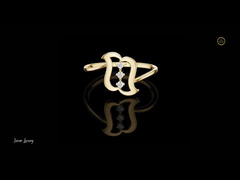 0.03 TCW Monogram-Inspired Ring Featuring a Vertical Trio of Brilliant Moissanite Diamond