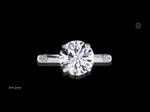 2.85 CT Brilliant Round Cut Lab Grown Diamond Wedding Ring Classic Side Accents for Elegant Brides