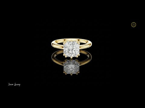 2.00 CT Aura Eight Prong Radiant Cut Solitaire Moissanite Diamond Ring For Stillness