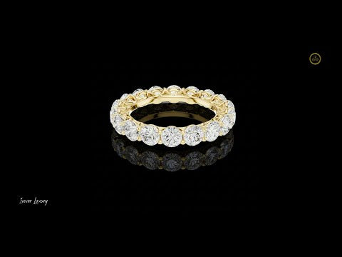 3.78 TCW Elegant Gold Round Cut Lab Diamond Eternity Band For Perfect Match