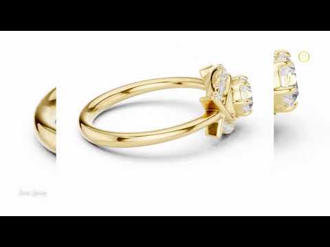 0.48 CT Modern Eye Design Lab Grown Diamond Round Center Stone Ring For Women