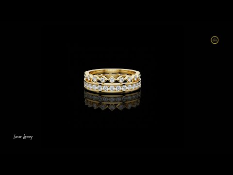 0.71 TCW Royal Diamond Lattice Band with Double Row Lab Grown Round-Cut Diamonds For Her