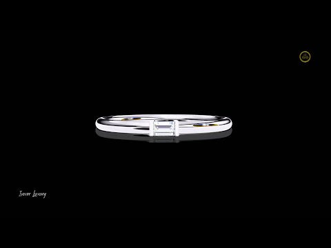 0.11 CT Minimalist Baguette Cut Lab Grown Diamond Solitaire Ring By Ivevar Luxury