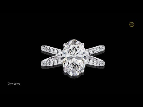 1.20 CT Timeless Oval-Cut Lab Grown Diamond Wedding Ring with Double Pave Band