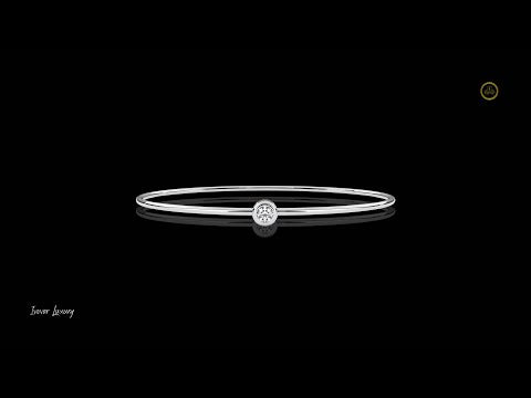 0.10 TCW Ultra Slim Minimalist Moissanite Bracelet with Bezel Set Round Diamond Elegant Everyday Fine Jewelry