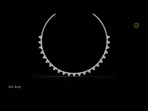2.14 TCW Elegant Lab Grown Diamond Cluster Necklace A Sparkling Statement of Timeless Grace For Her
