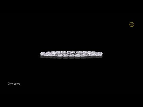2.30 TCW Radiant Moissanite Tennis Bracelet Featuring a Continuous Row of Sparkling Round Dual Diamond Accents